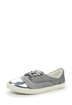 LOST INK  SURI LACE UP TOE CAP PLIMSOLL - SILVER SATIN